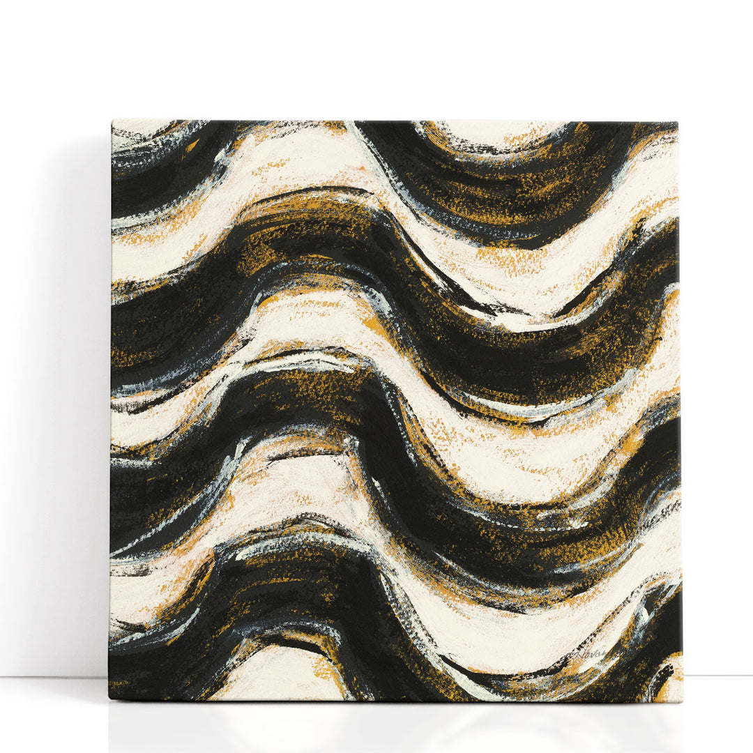Black and Gold Geometric V - Canvas Print Wall Art