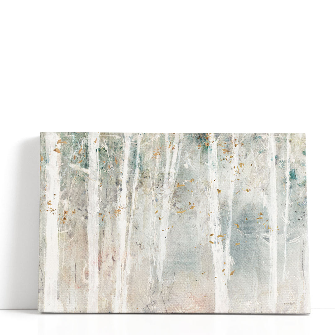 Abstract white trees on neutral canvas