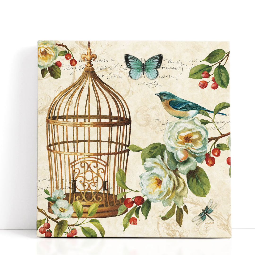 Free as a Bird II Cage  - Canvas Print Wall Art