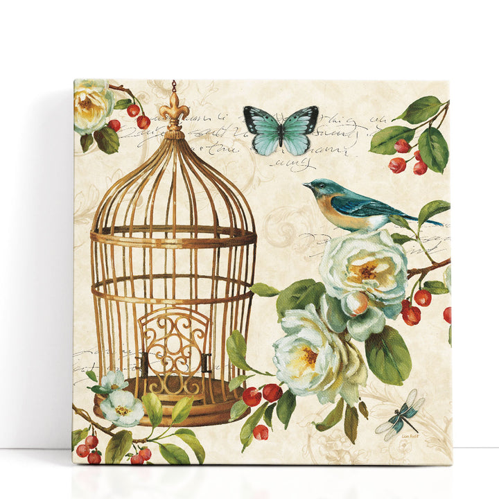 Free as a Bird II Cage  - Canvas Print Wall Art