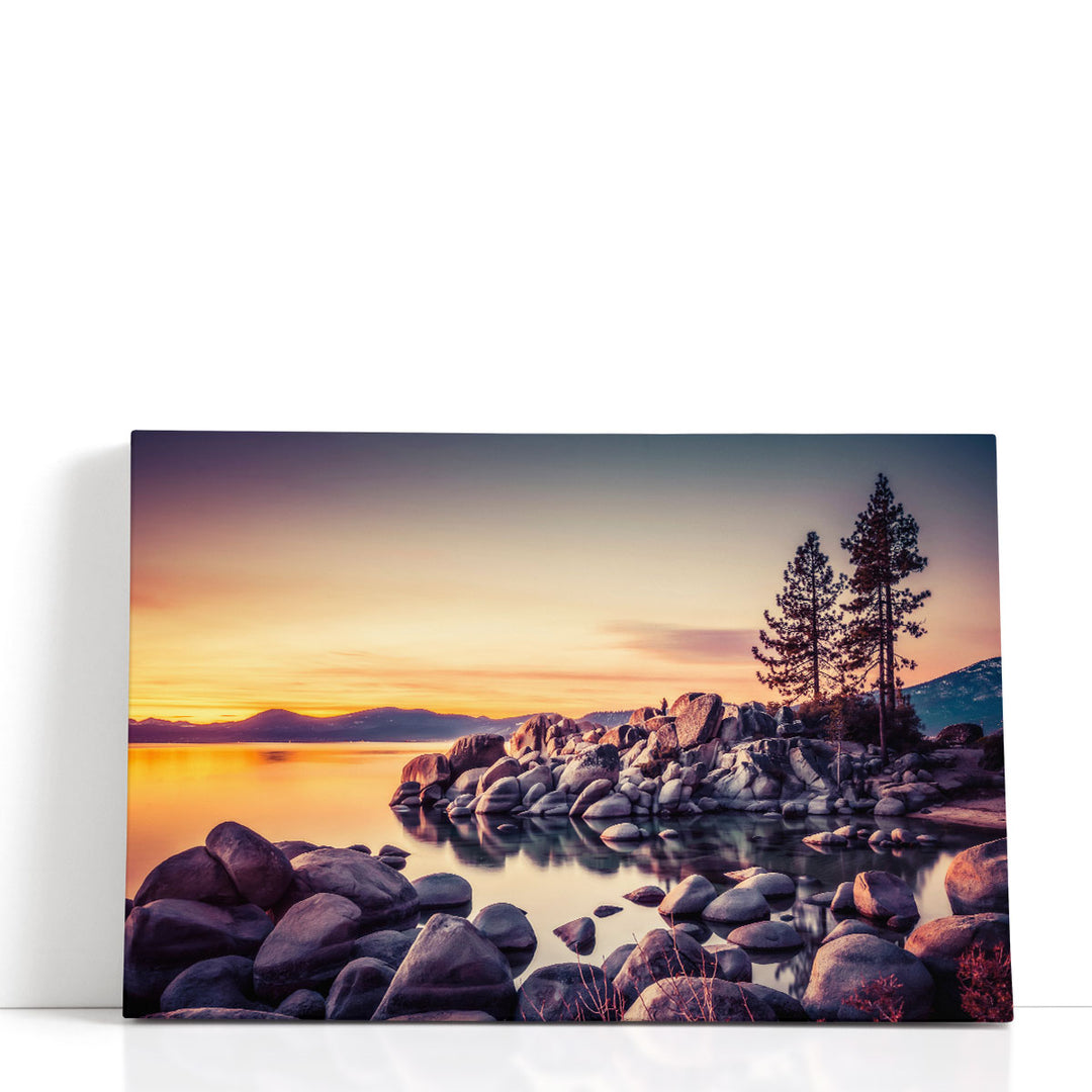 Beautiful Lake Tahoe During Sunset - Canvas Print Wall Art