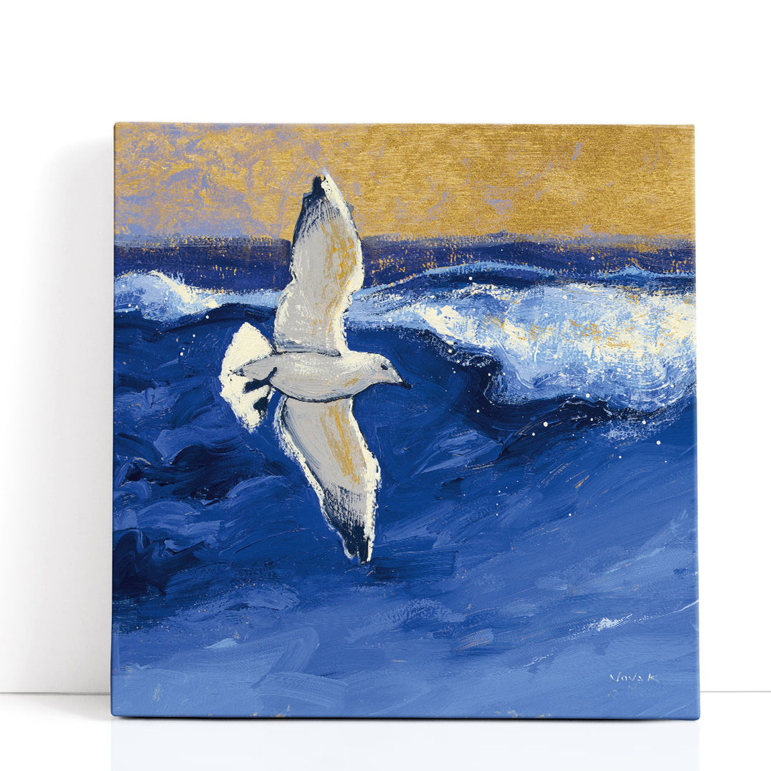 Seagulls with Gold Sky II - Canvas Print Wall Art