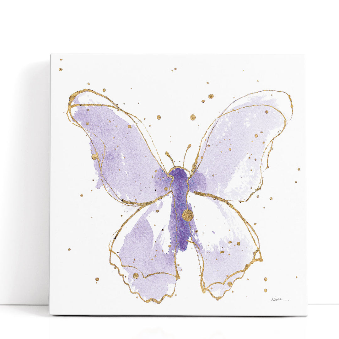 Gilded Butterflies II Purple - Canvas Print Wall Art