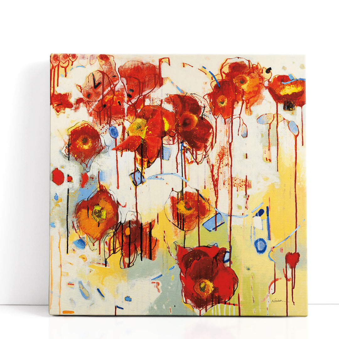 Red Poppy Chaos - Canvas Print Wall Art