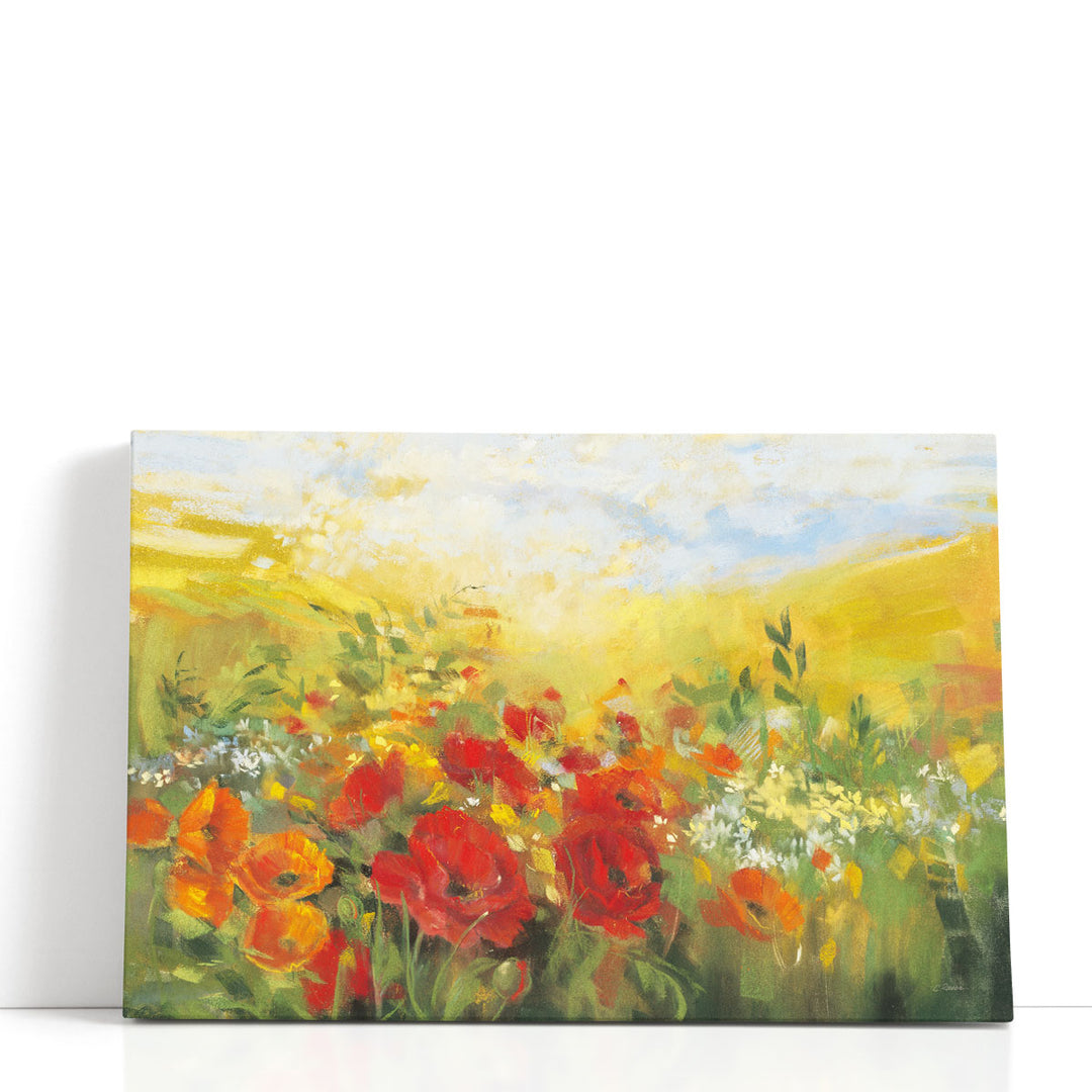 Oriental Poppy Field - Canvas Print Wall Art