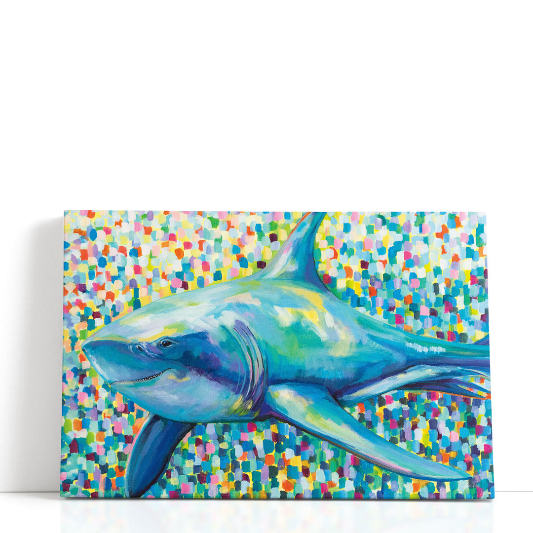 Animal print with blue shark design