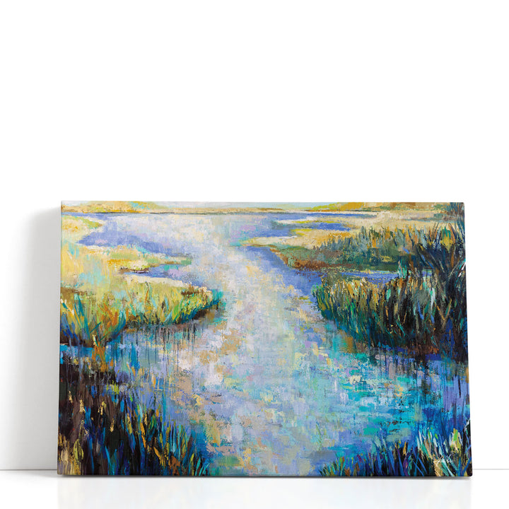 Nature prints with abstract river shapes