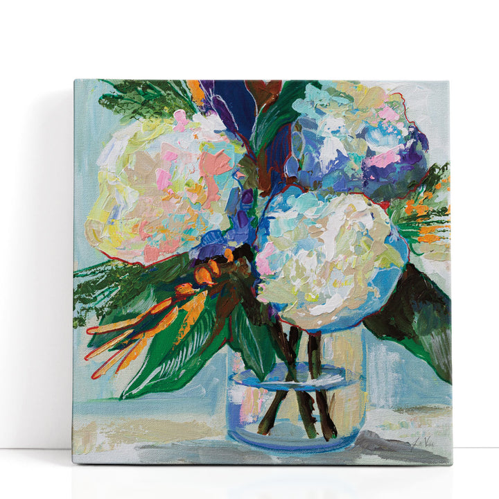Modern Still Life Prints – abstract flowers in soft green