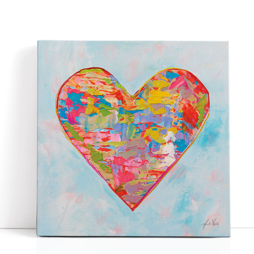 Colorful abstract heart wall painting