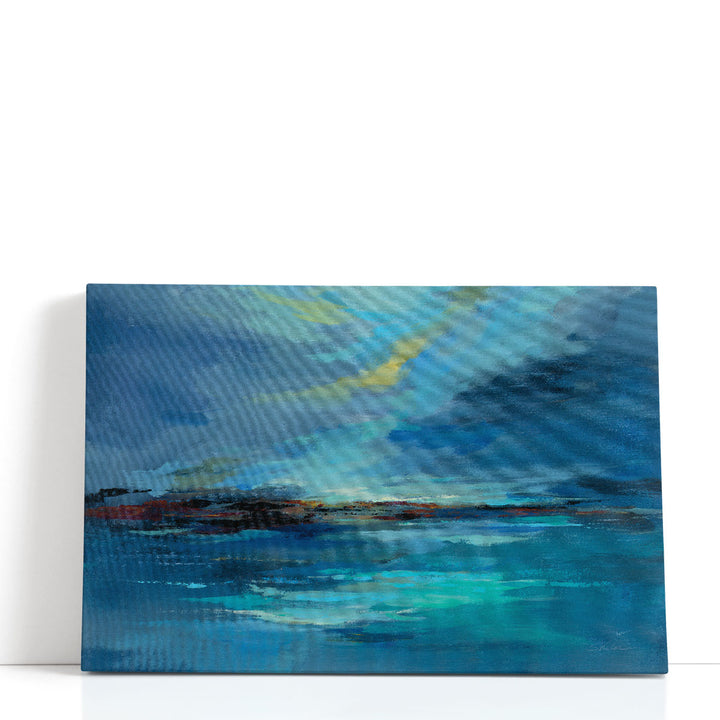 Abstract canvas prints in blue tones