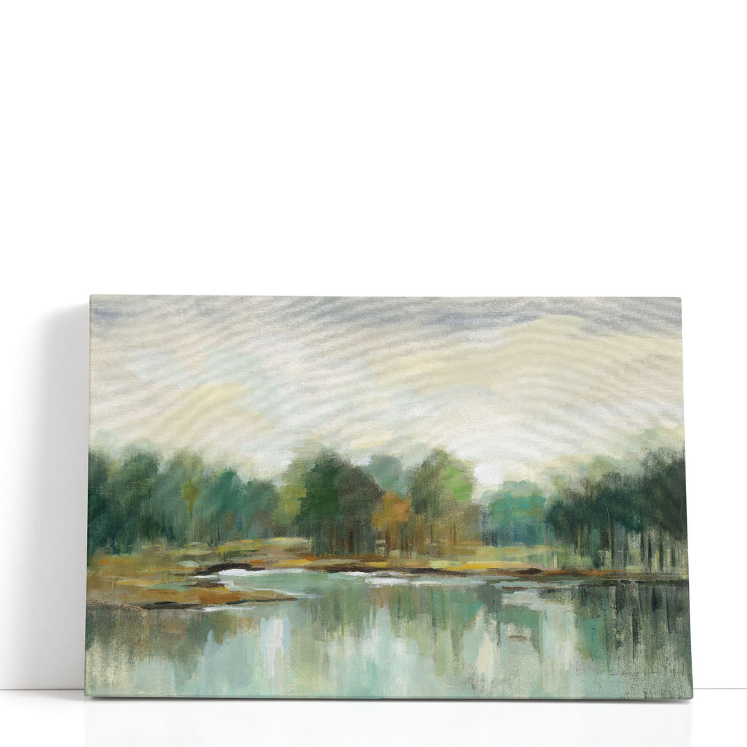 Large abstract wall art with scenic tones
