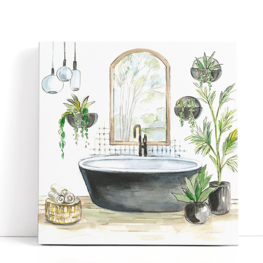 Black Bathtub II - Canvas Print Wall Art