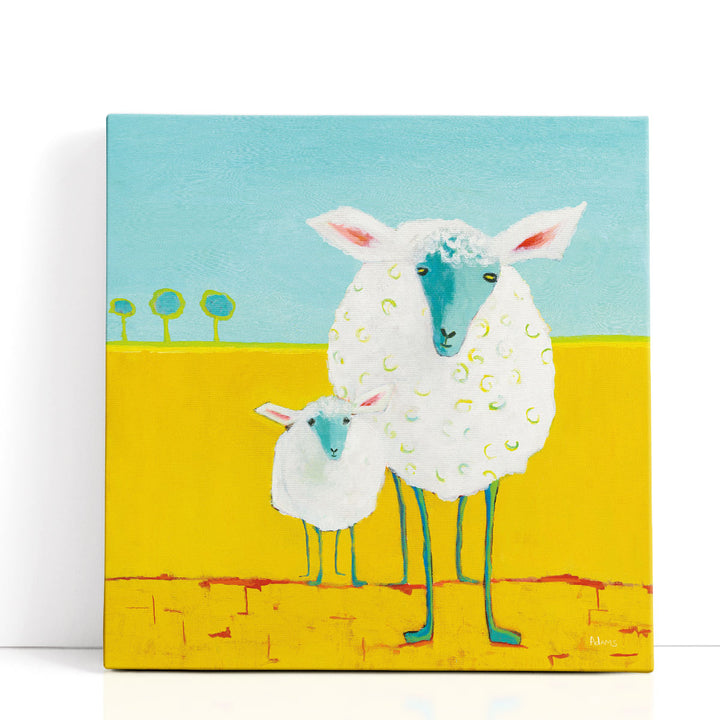 Mama and Baby Sheep - Canvas Print Wall Art