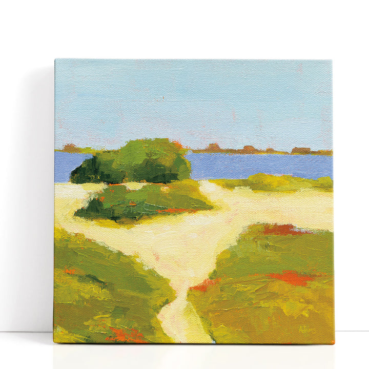 Beach art print with abstract coastal design