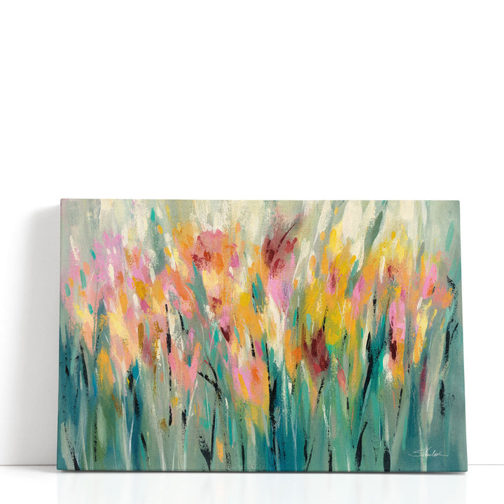 Floral canvas wall art vibrant garden blooms