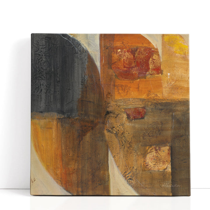 Brown abstract art with textured strokes