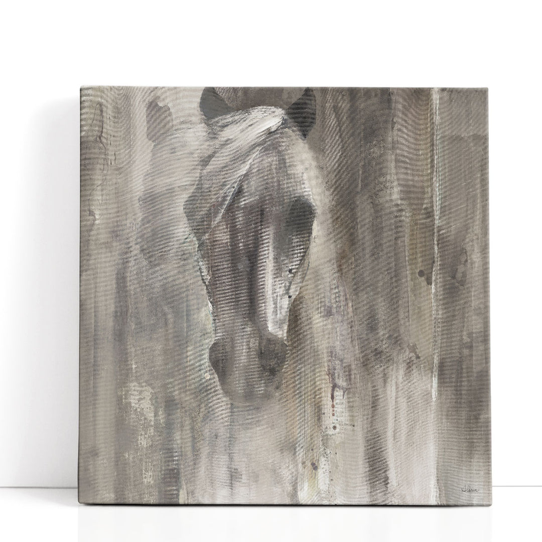 Horse wall art with grey abstract design