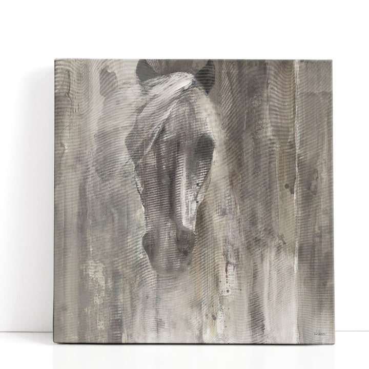 Horse wall art with grey abstract design