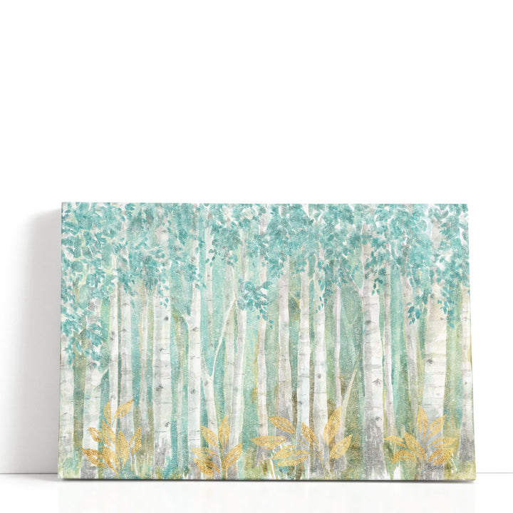 Tree wall painting with soft neutral tones