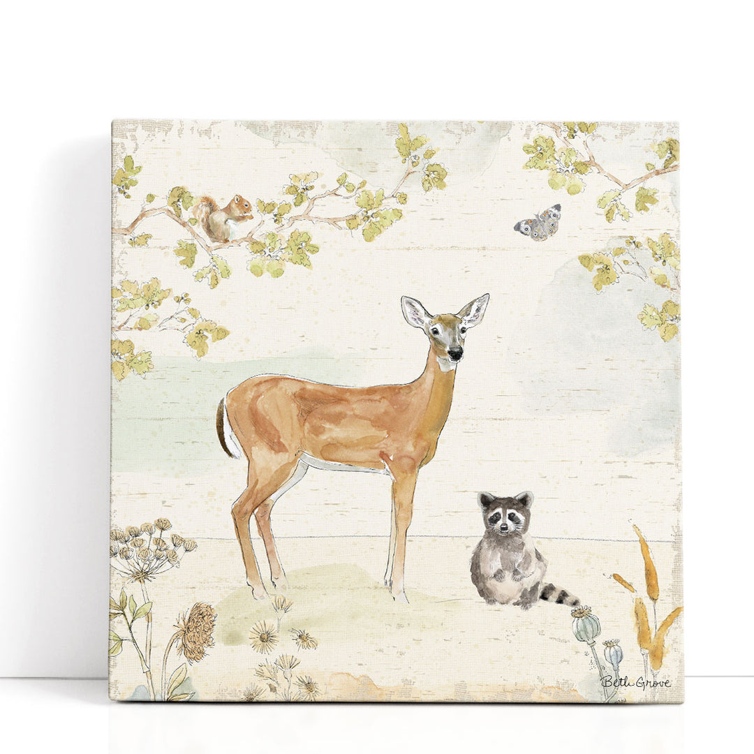 Woodland Wreath II - Canvas Print Wall Art