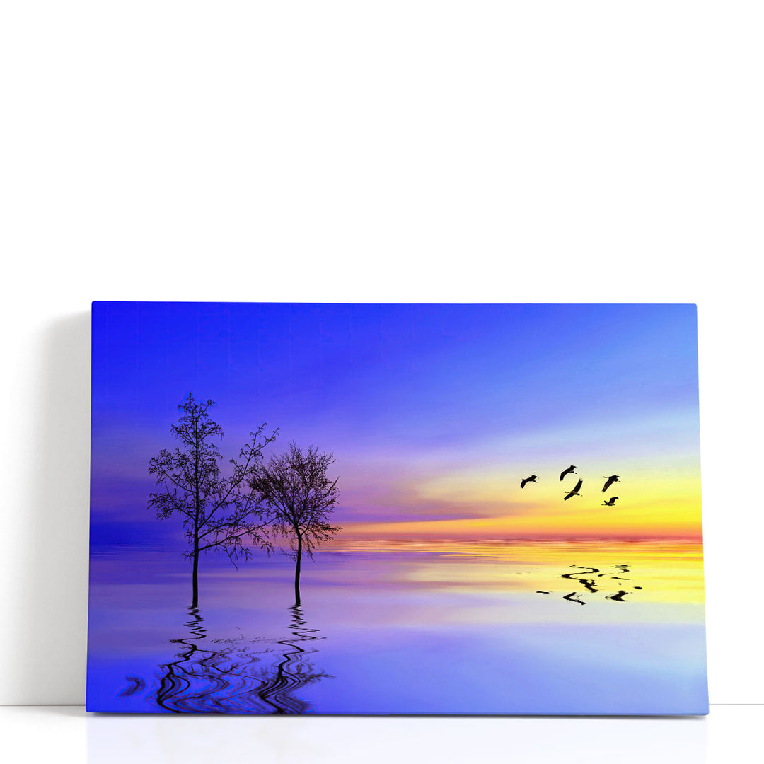 Modern coastal landscape lake photo