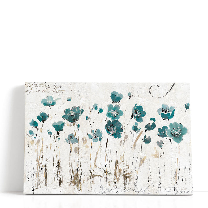 Green floral abstract artwork on white