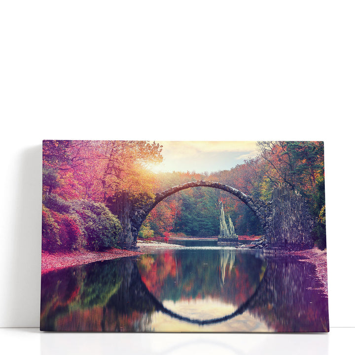 Autumn landscape art prints with lake view