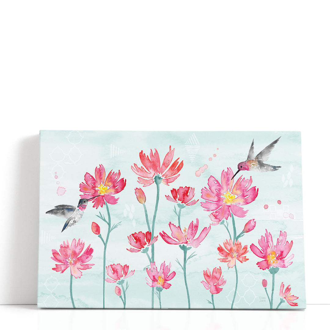 Flowers and Feathers I - Canvas Print Wall Art