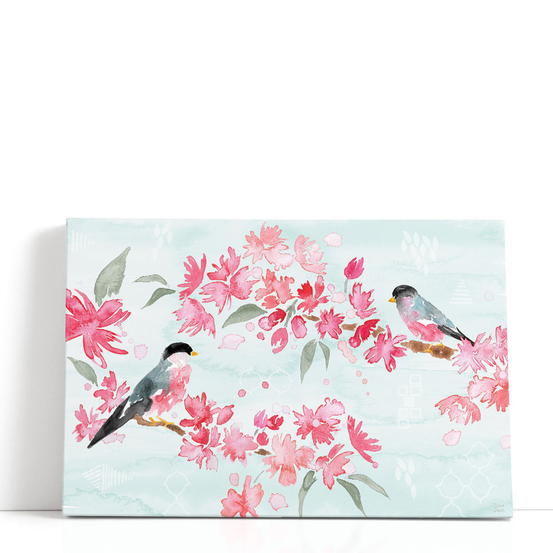 Flowers and Feathers II - Canvas Print Wall Art