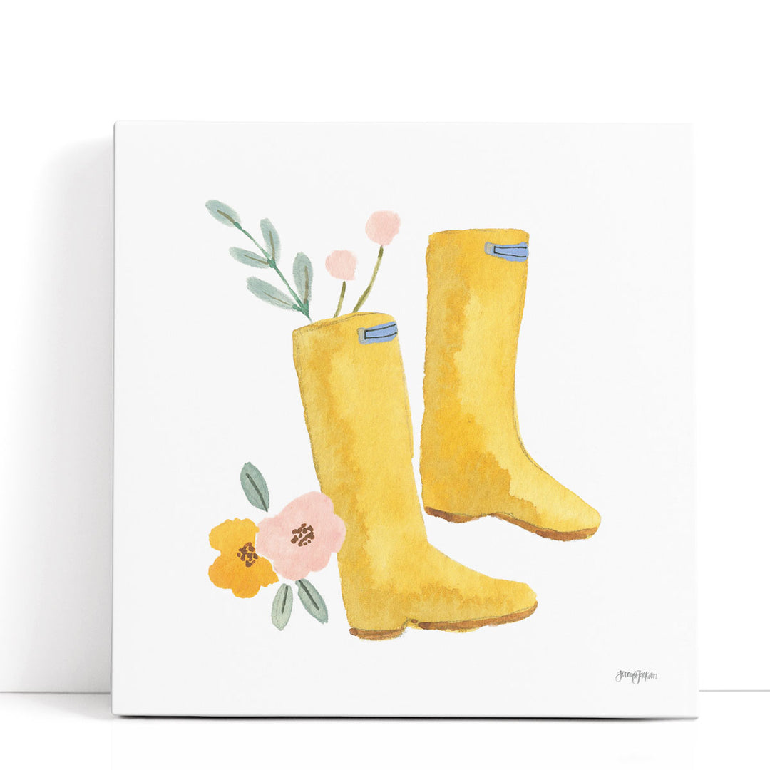 Life in Full Bloom Boots - Canvas Print Wall Art