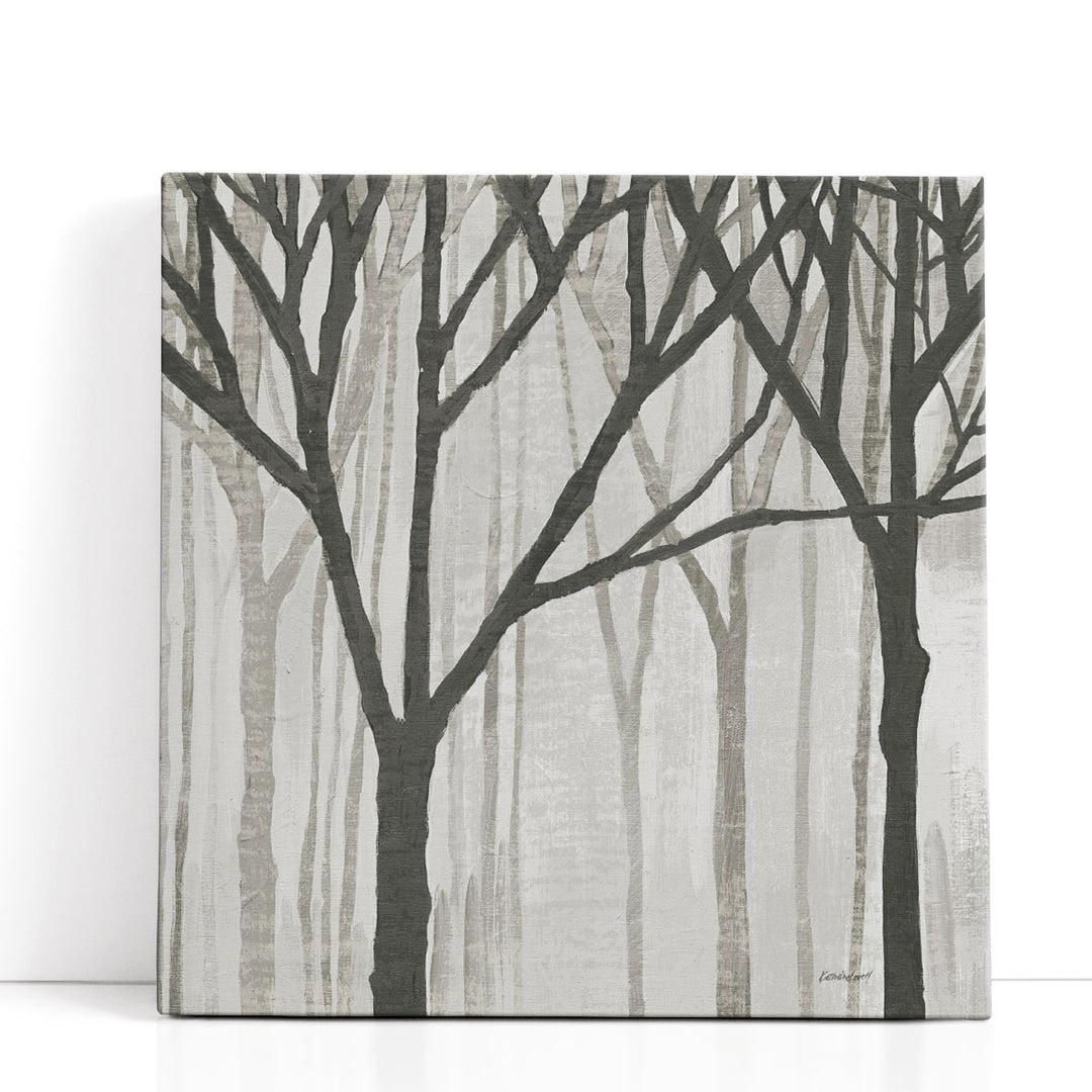 Spring Trees Greystone III Black and White - Canvas Print Wall Art