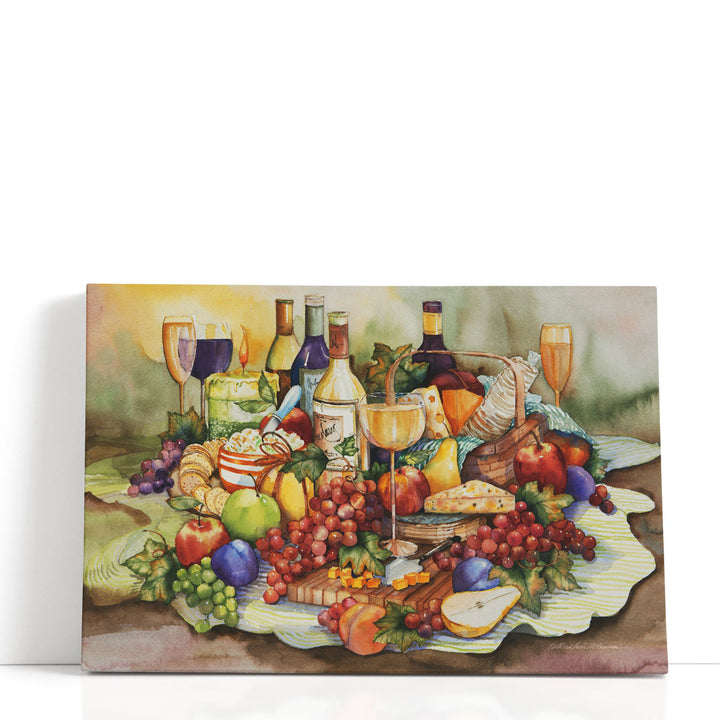 wine wall art – watercolor kitchen charm