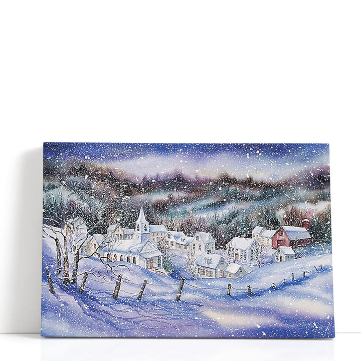 Winter Village - Canvas Print Wall Art