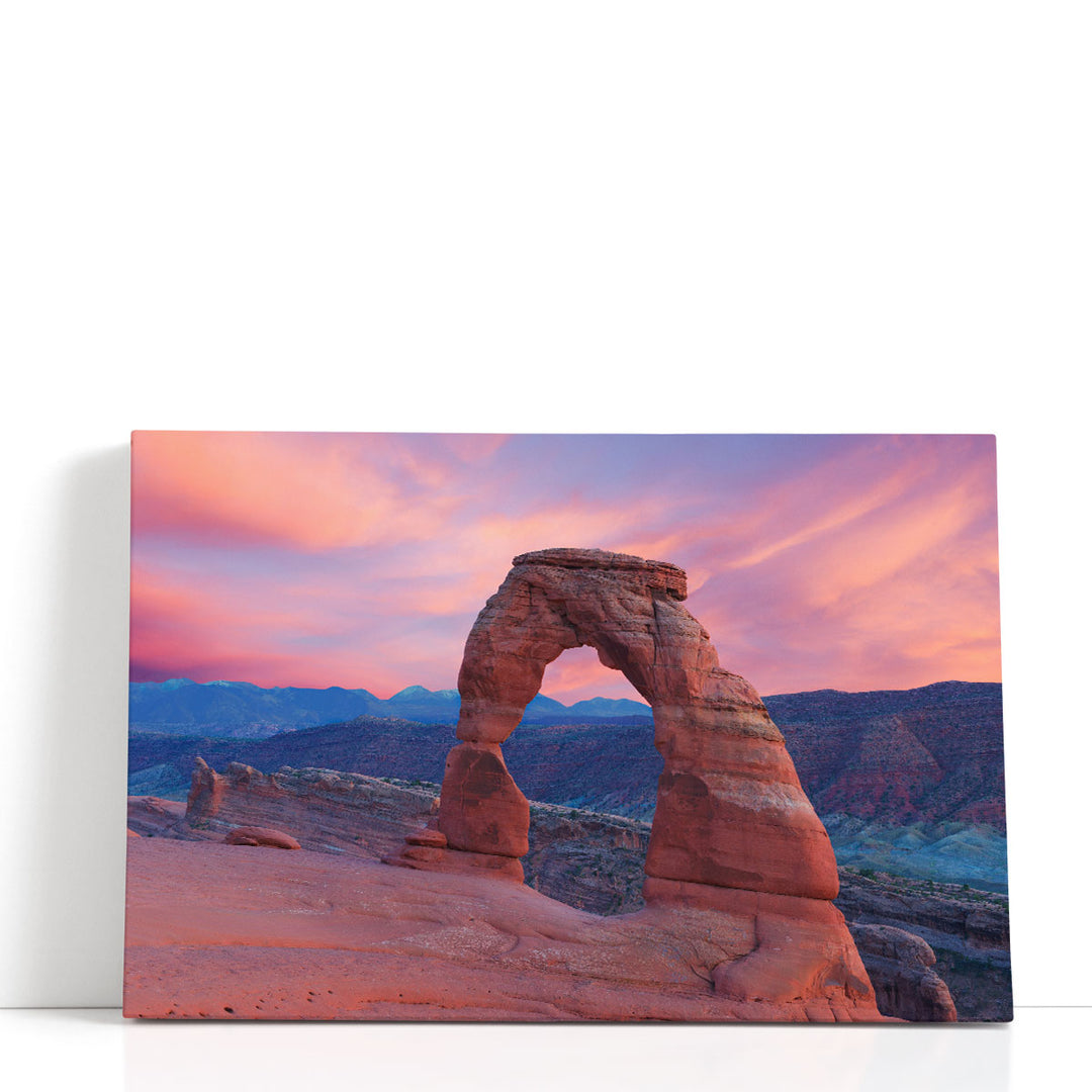 Delicate Arch at Sunset, Arches National Park, Utah - Canvas Print Wall Art