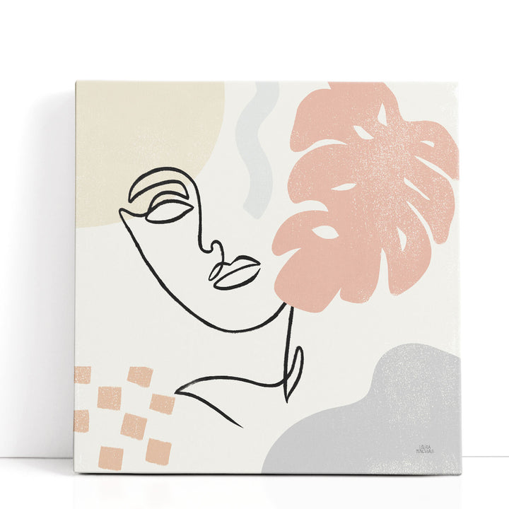 Modern abstract wall art minimalist face drawing