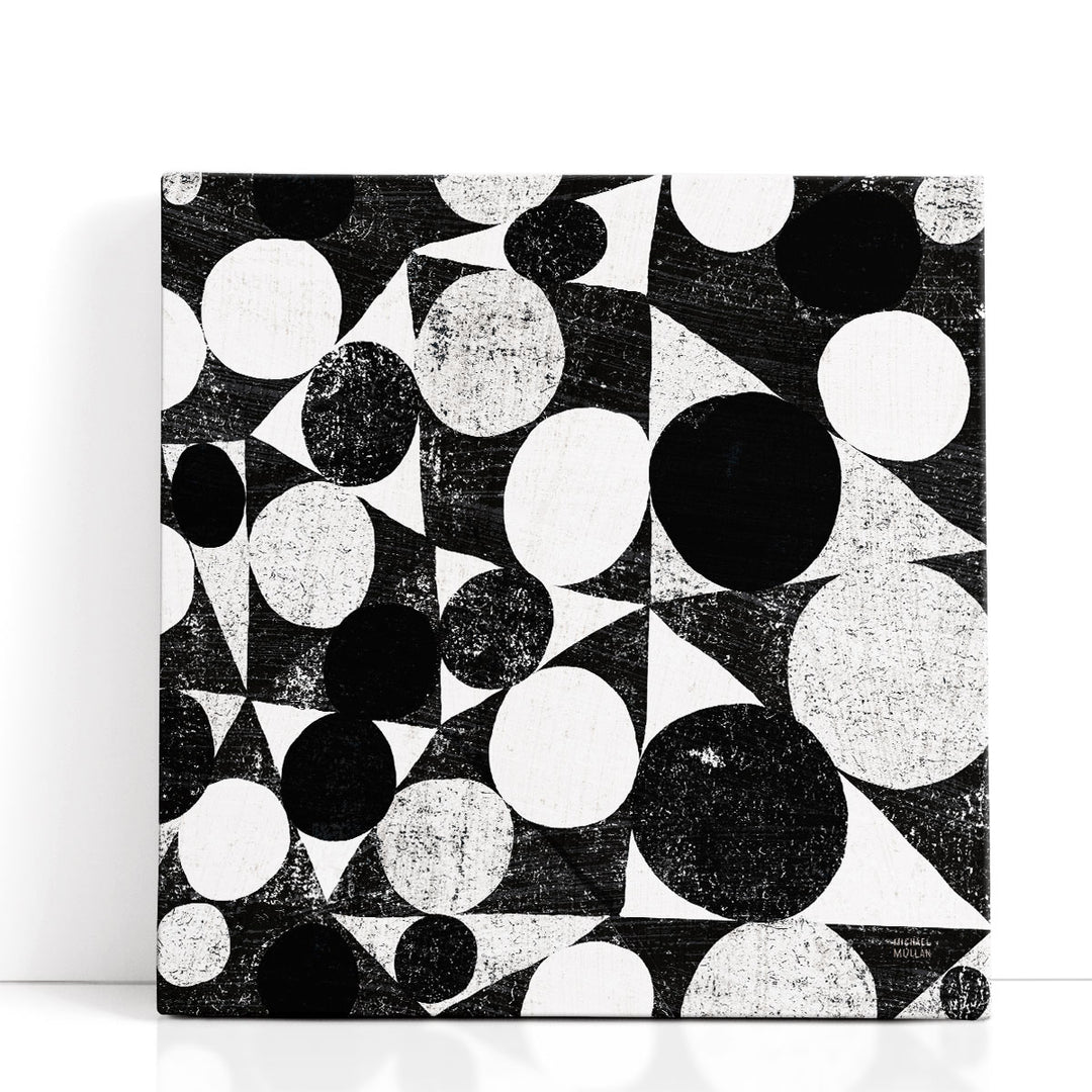 Spotty I Black and White - Canvas Print Wall Art