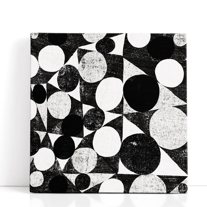 Spotty I Black and White - Canvas Print Wall Art