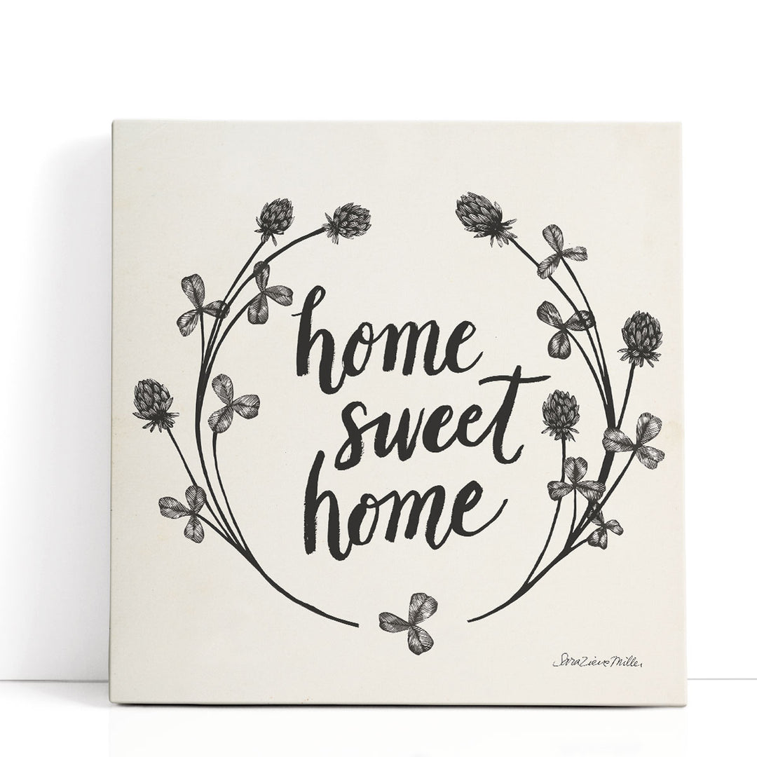 Happy to Bee Home I Black and White - Canvas Print Wall Art