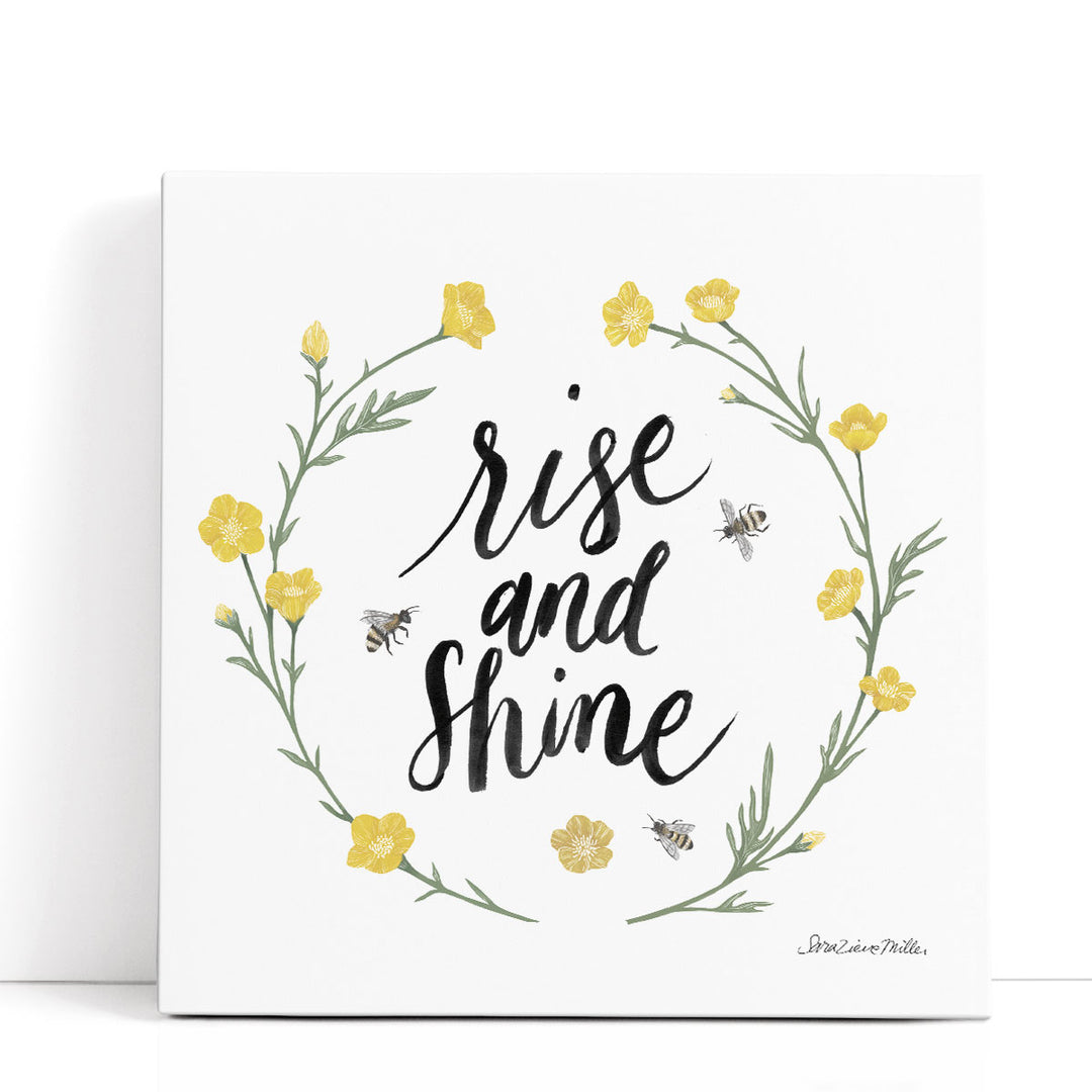 Happy to Bee Home Words IV - Canvas Print Wall Art