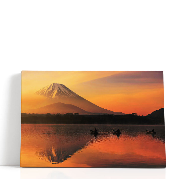 Mountain wall decor, sunlit peaks and shadows