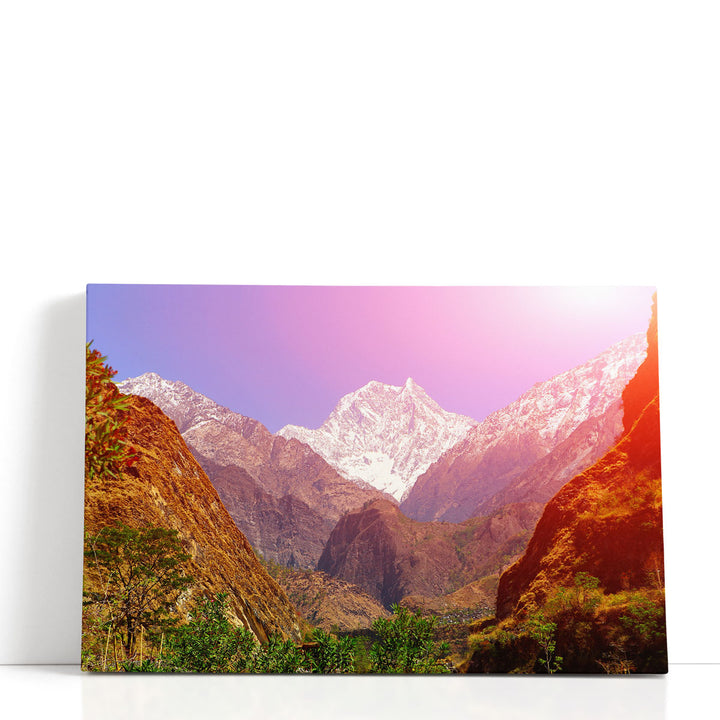 Snow Capped Himalayas - Canvas Print Wall Art