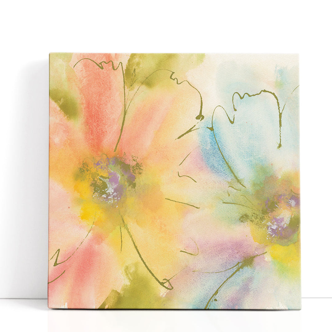 Abstract floral wall decor watercolor blooms