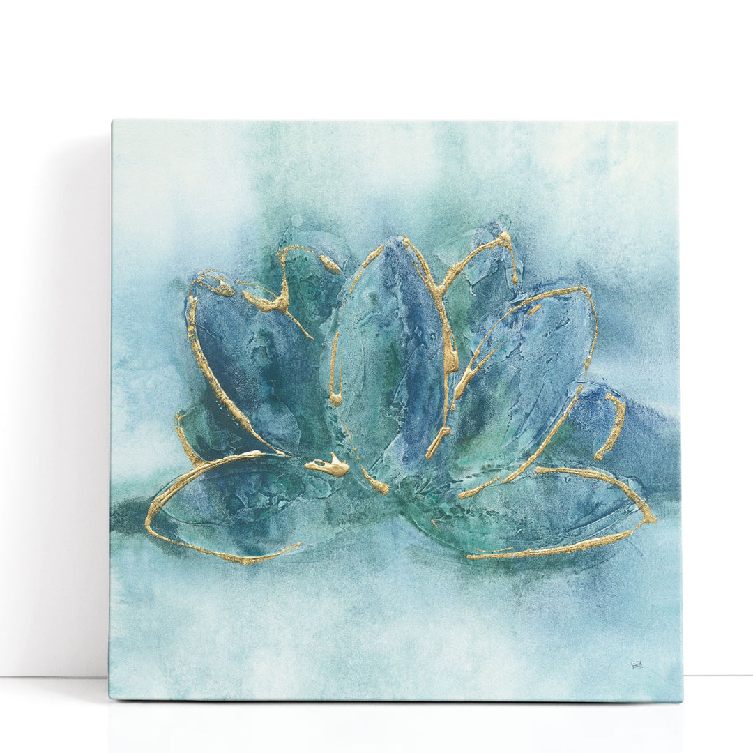 Blue lotus silhouette wall art print