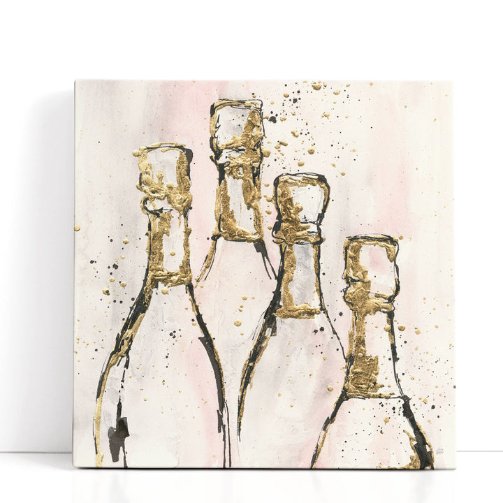 champagne wall art – minimalist bubbling champagne bottles
