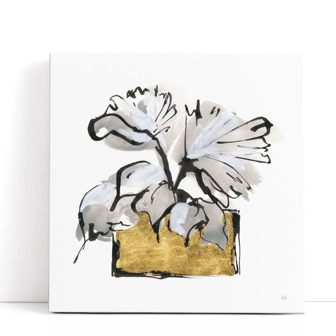 Floral Abstract Artwork contemporary gray blooms