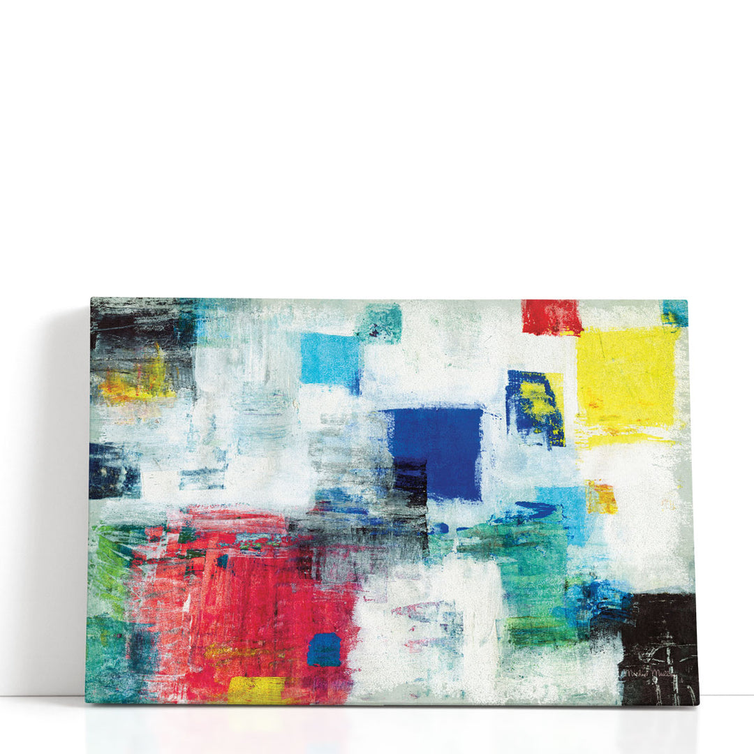 vibrant abstract shapes on canvas
