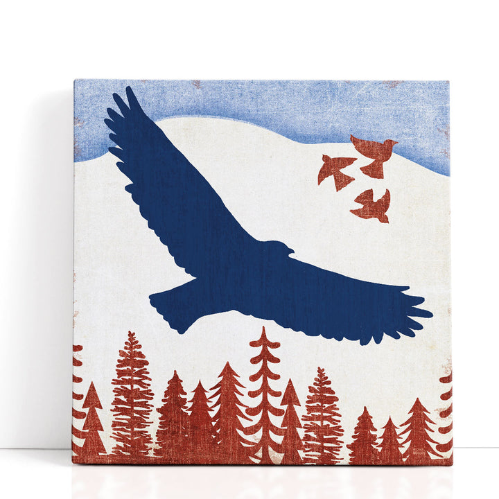 Patriotic Woodland Eagle - Canvas Print Wall Art