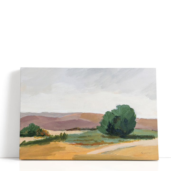 Nature canvas art with serene landscape and plants