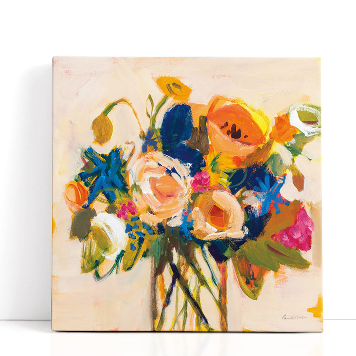 Abstract Still Life Prints – orange floral bouquet in modern style