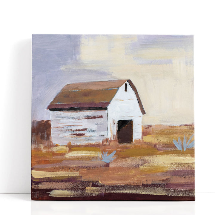 Little White Barn - Canvas Print Wall Art